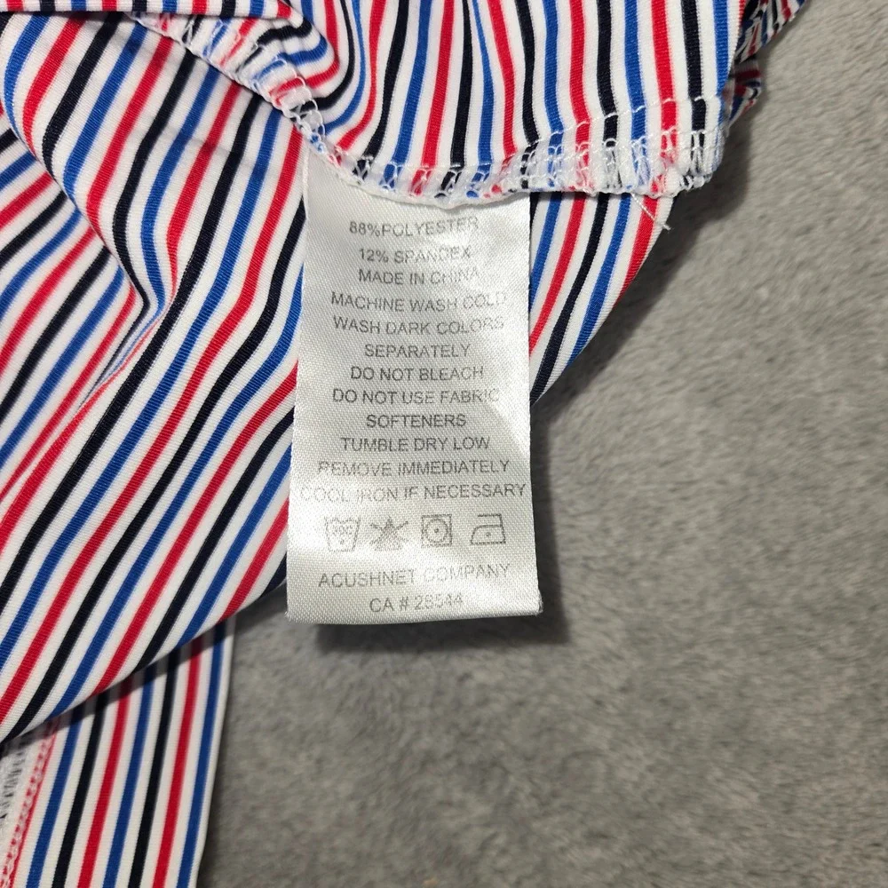 FootJoy Mens Striped Golf Polo Shirt Red White Blue CommonGround XL 1010288 - Picture 9 of 9